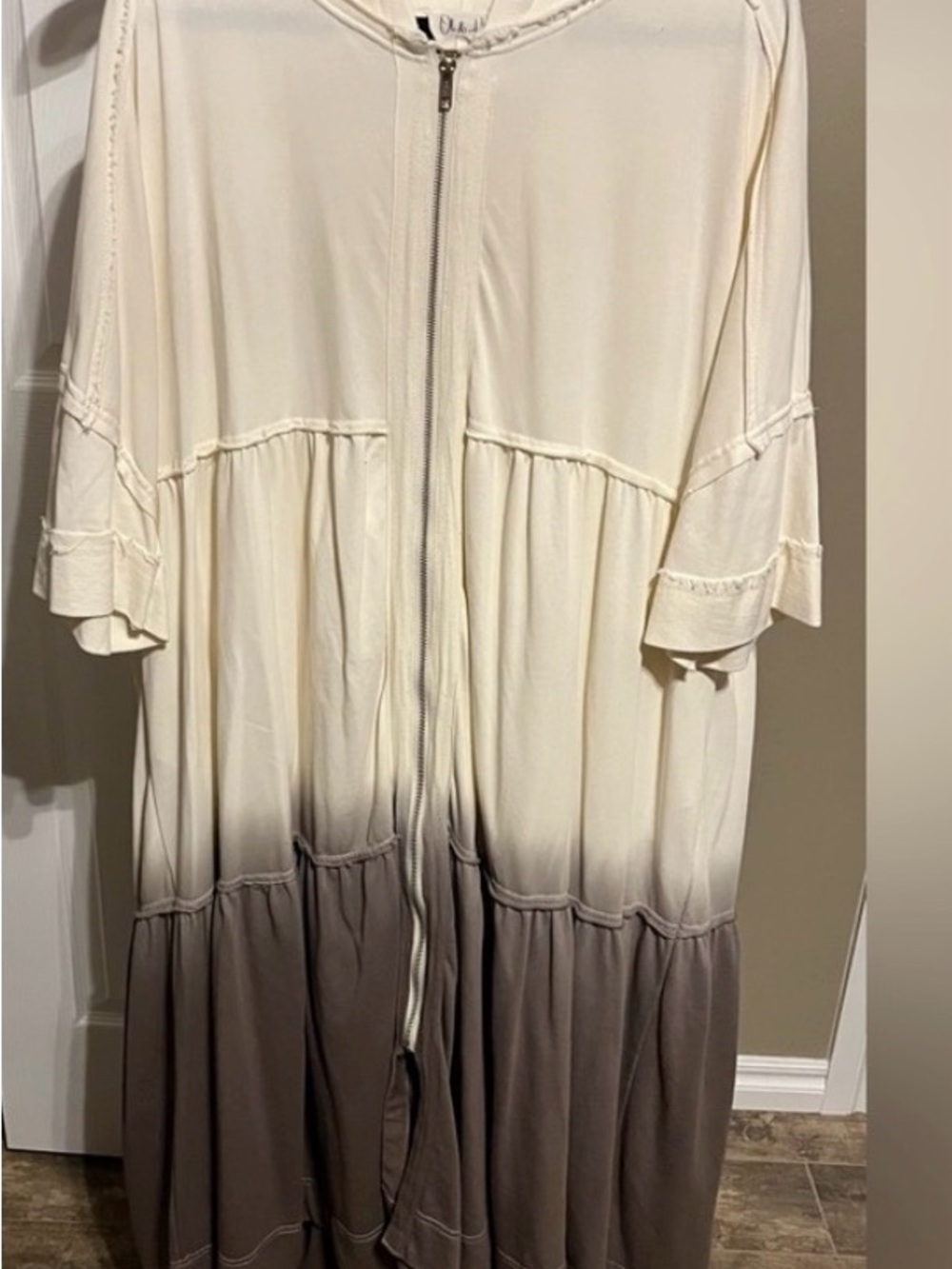 Oli & Hali Cream to Taupe Ombre Maxi Dress